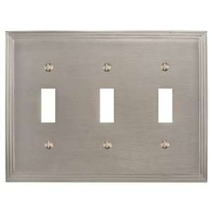   Deco Design Triple Switch Plate   Brushed Nickel
