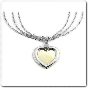  Heart Necklace with Gold and Silver Heart 