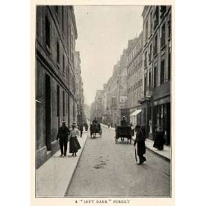  1910 Print Left Bank Rive Gauche Paris Street Scene Costume Fashion 