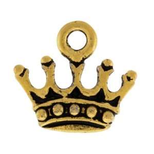   of 4 TierraCast® Pewter Antique Gold Crown Charms
