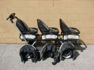 Peg Perego Kids Infant Baby Toddle Triplets Triple Push Stroller 