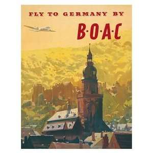  World Travel Poster British Overseas Airways Fly to Germany 