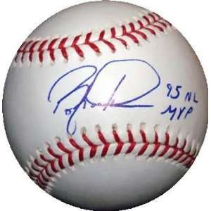  Autographed Barry Larkin Ball   inscribed 1995 NL MVP 