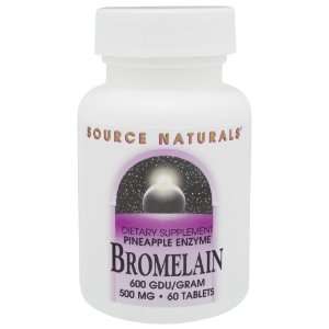  Source Naturals   Bromelain 600gdu, 500 mg, 60 tablets 