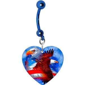  Heart Usa Soaring Eagle Belly Ring Jewelry