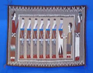 Authentic Navajo Indian Rug   Pictorial by Kee Bia c.1990  