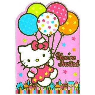 Amscan Hello Kitty Balloon Dreams Die Cut Invitations, 8 Count
