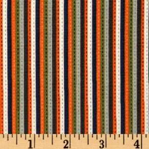  44 Wide Creepie Crawlie Stripe Orange Fabric By The Yard 