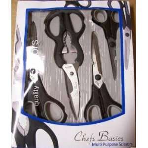  Chefs Basic Multi Purpose Scissors Set   4 Pcs