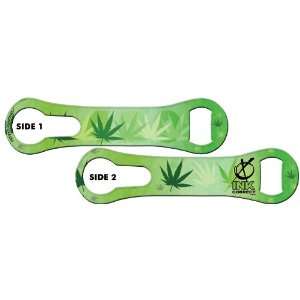   Bottle Opener and Pour Spout Remover Pothead Green 