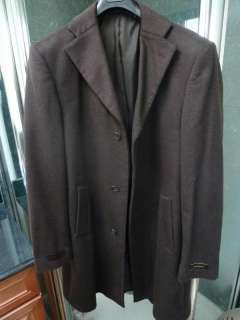 NEW $500 JOSEPH ABBOUD Winter Coat Sz 42 Long L Brown Chocolate Wool 
