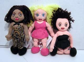 Lot of 3 SPICE GIRLS Bean Bag Doll  Scary/Baby/Posh  