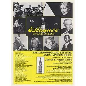  1986 Estherwood Music Festival Summer School Print Ad 