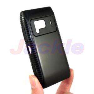 Black TPU Gel rubber hard skin case cover for Nokia N8  