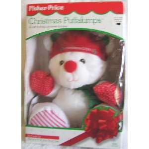  1993 Fisher Price 11 White Christmas Bear Puffalump with 