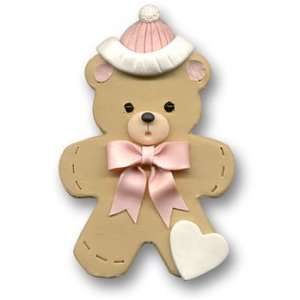  Bear W/pink Hat & Bow Ornament