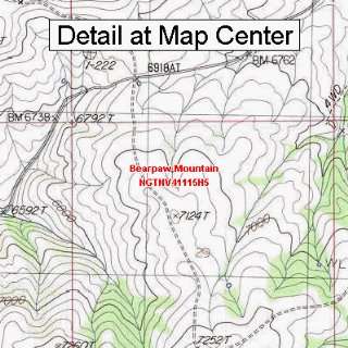  USGS Topographic Quadrangle Map   Bearpaw Mountain, Nevada 
