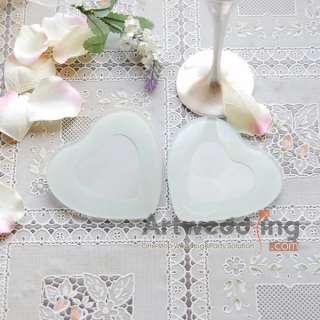 4PCS Sweet Heart Shaped Glass Coasters Favor 2 SET (BD100014)