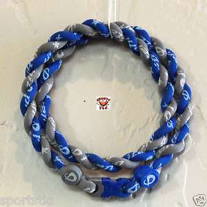 Phiten Tornado Necklace Custom Royal Blue with Gray  