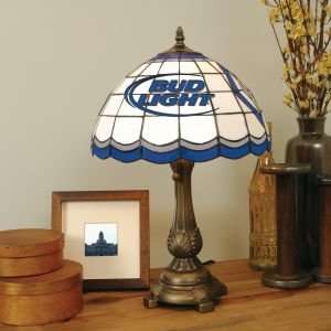  BUD LIGHT BEER LOGOED 20 IN TIFFANY STYLE TABLE LAMP