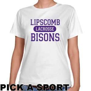  Lipscomb Bisons Ladies White Custom Sport Classic Fit T 