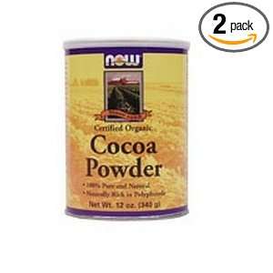  Now Foods Organic Cocoa Powder, 12 Ounces (Pack of 2 