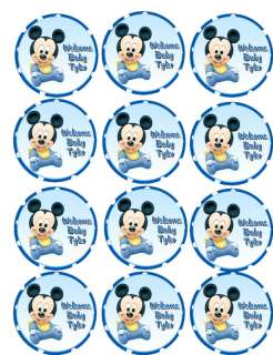 BABY SHOWER MICKEY Cupcake Topper Party Favor Supply  