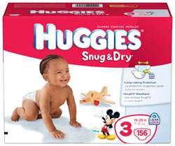 Huggies Snug & Dry Diapers, Size 3, Giant Pack, 156 Count Huggies Snug 