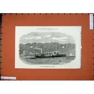   1871 Twin Screw Steam Lauch Boat Ladybird River Trees