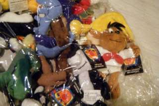 MINT Vtg Lot 12 Looney Tunes Mini Bean Bag 6 Plush Warner Brothers 