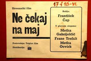 NA CEKAJ MAJ + INSERT SLOVENIAN 1957 METKA GABRIJELCIC RARE EXYU MOVIE 