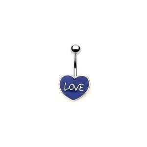  Body Accentz™ Belly Button Ring Navel Love Heart Jewelry 