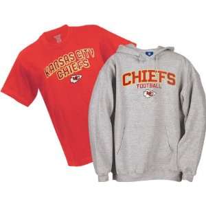   Chiefs Youth Belly Banded Hooded Sweatshirt and T Shirt Combo Pack
