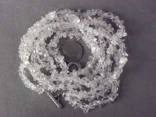 Necklace Clear White Quartz 22 3 Strands Chip Beads  