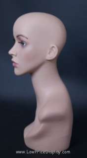New 18H Flesh tone Female Mannequin Head Torso Form Bust HPF  