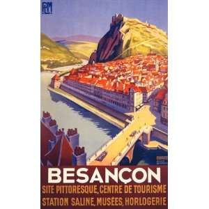  BESANCON TRAVEL TOURISM FRANCE FRENCH LARGE VINTAGE POSTER 