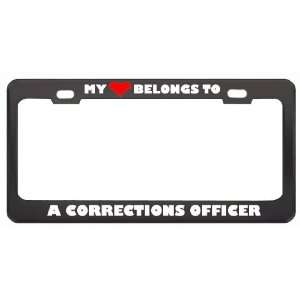My Heart Belongs To A Corrections Officer Career Profession Metal 