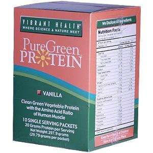 Vibrant Health, PureGreen Protein, Vanilla, 10 Single Serving Packets 
