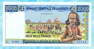 DJIBOUTI 2.000 Francs 2000ND P44? CU Banque Centrale  