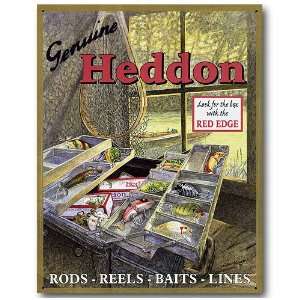 Nostalgic Heddon Fishing Tackle Tin Sign  Tackle Box  