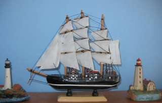 Master Wooden Ship Model with Cloth Sails BARGAIN  