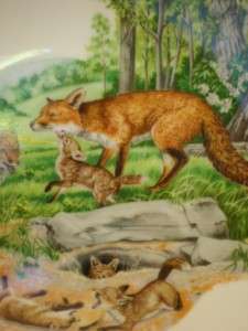 RED FOX SOUTHERN FOREST FAMILIES PLATE BY BARLOWE  