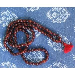  Rosewood Mala 108 Large Size Beads on Knotted Thread 