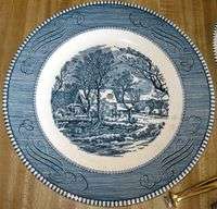 Currier and Ives 3 Tier Blue Pattern Tidbit Tray #607. Tray is in 
