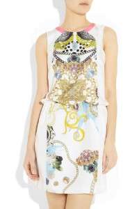   AUTH US$375 Tibi Collage Printed silk twill Sleeveless Dress  