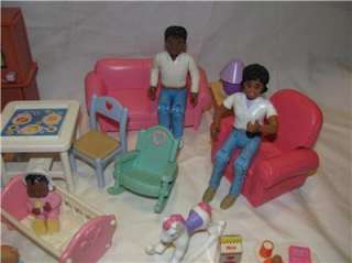 Fisher Price Loving Family Dollhouse Furniture and Figures/ People Lot 