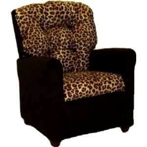   Kids / Girls Leopard Animal Print Plush Recliner Chair