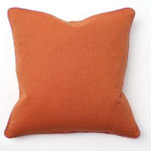  Orange with Fuchsia Piping Throw Pillow   Set of 2