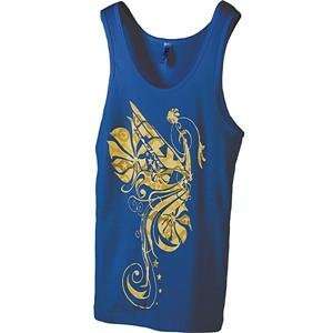  Fly Racing Womens Power Flower Tank   Large/Blue 