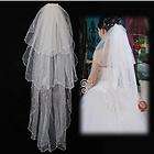 new elegant three layer beaded wedding bridal veil whit one